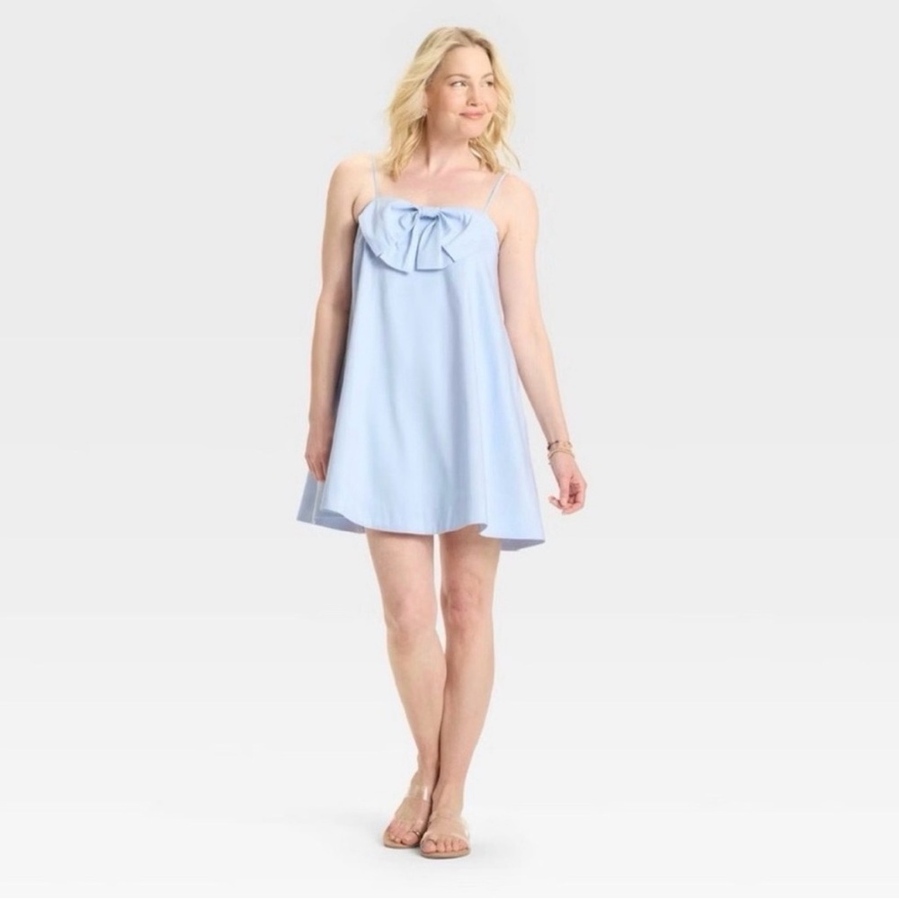 Light Blue Bow Shift Dress Women’s Small A New Day